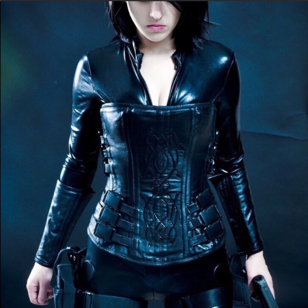 Steel boned leather Selene corset cuffs underworld